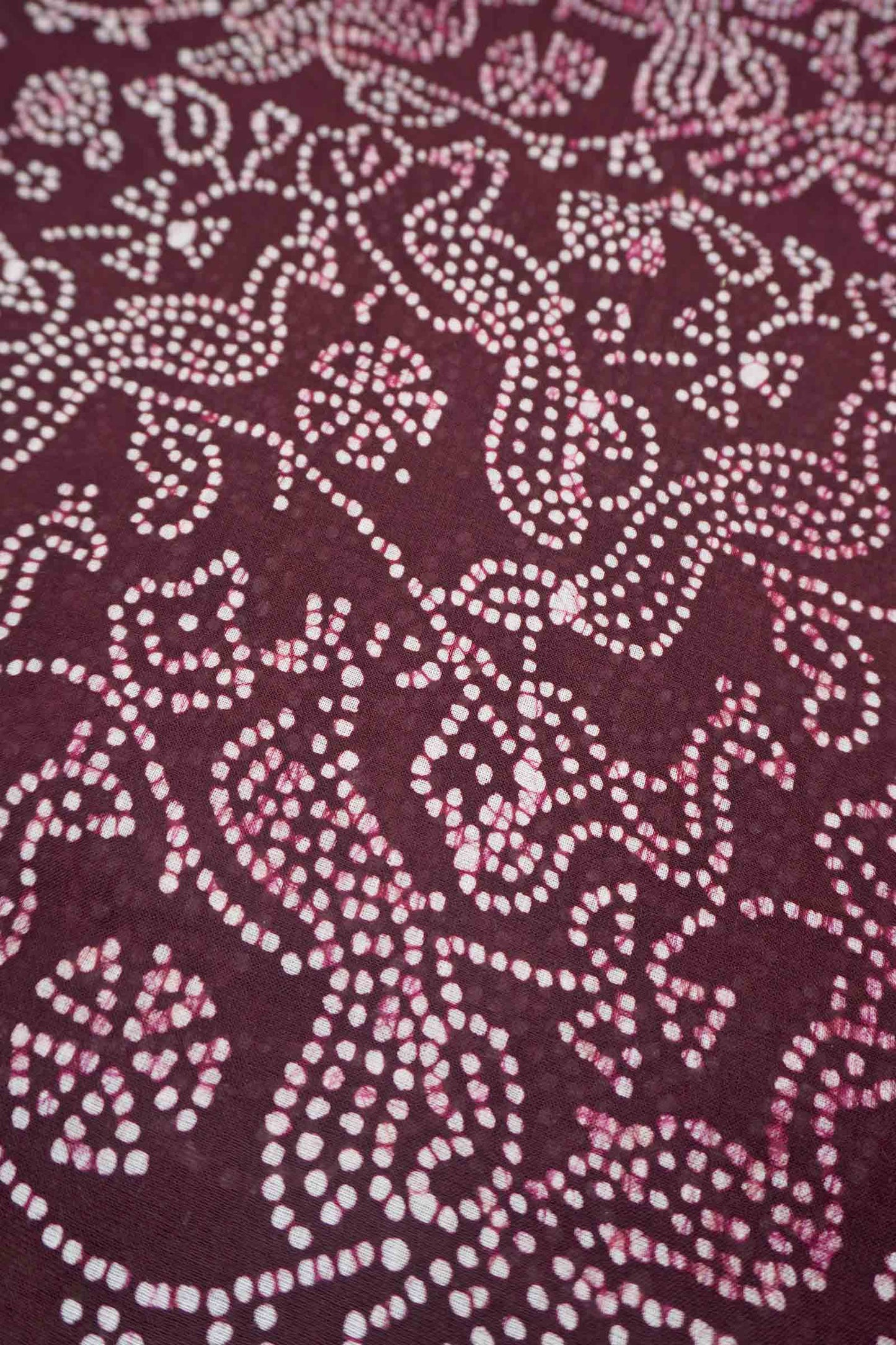 Dark Brown Pure Sungudi Cotton Peacock Garden Print Saree