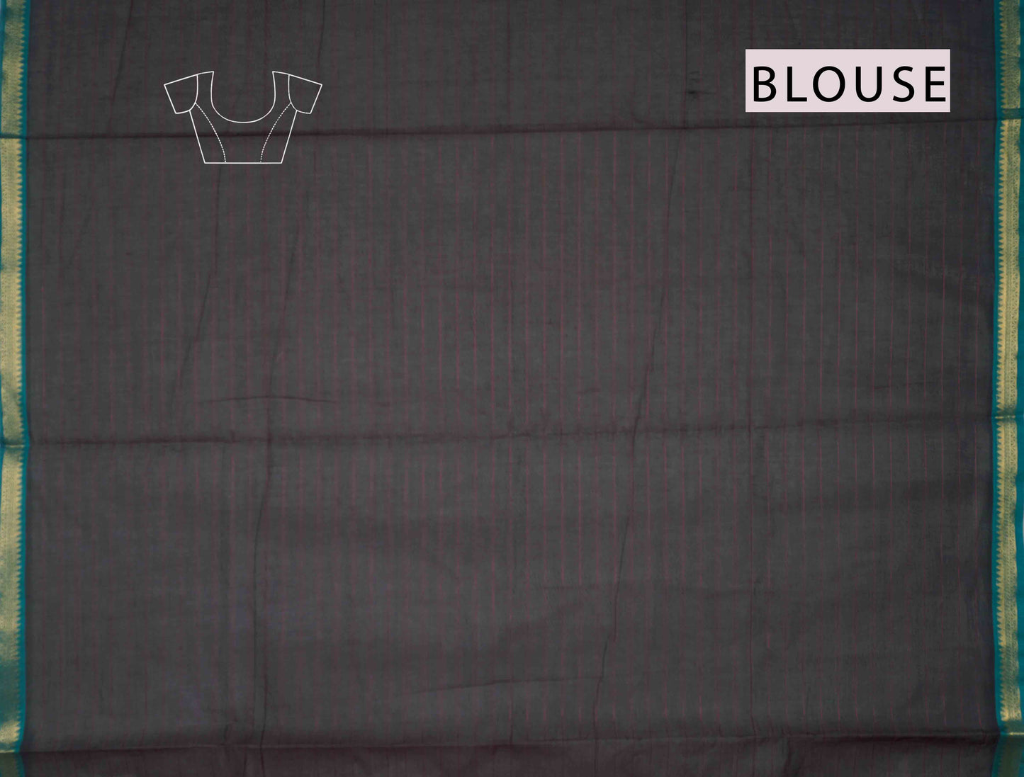 Black Pure South Cotton Floral Checks Contrast Floral Pallu Saree