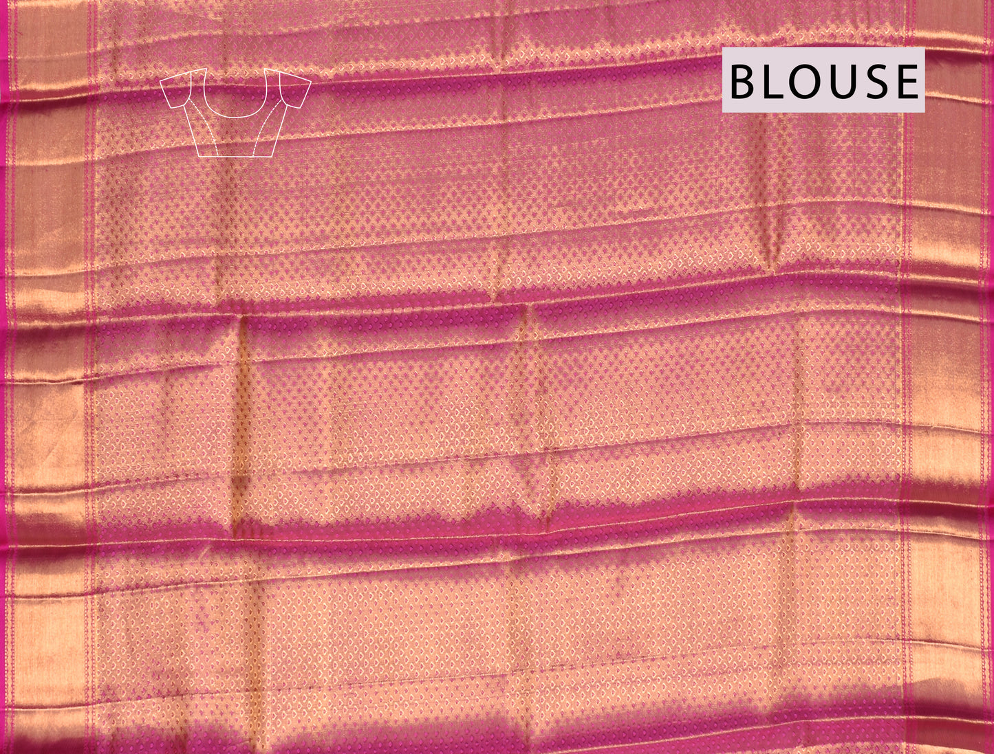 Gold Tissue Kanchipuram Bridal Pure Silk Pink Contrast Pallu Saree