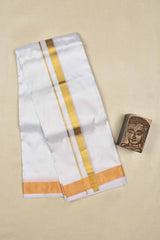 White Pure Mix with Traditional Border Mens Dhoti