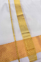 White Pure Mix with Traditional Border Mens Dhoti