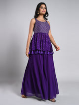 Vibrant Purple palazzo Set