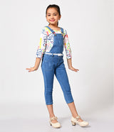 Denim Dungaree with Printed T-Shirt Set