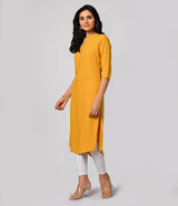 Mustard Yellow Daily Wear Kurti with Mild Work