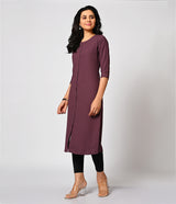 Solid Purple Daily Wear Kurti