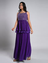 Vibrant Purple palazzo Set