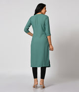 Solid Sea Green Daily Wear Kurti