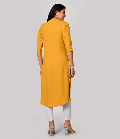 Mustard Yellow Daily Wear Kurti with Mild Work