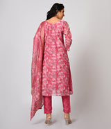 Pink Digital Printed Straight Cut Set with Dupatta