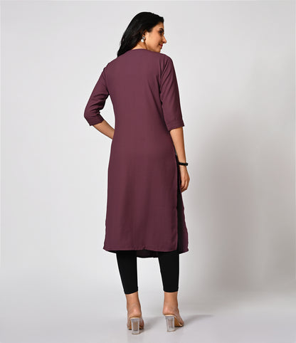 Solid Purple Daily Wear Kurti