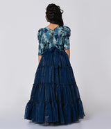 Elegant Blue Long Party Frock for Girls