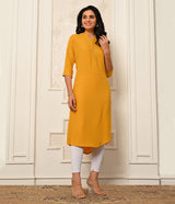 Mustard Yellow Daily Wear Kurti with Mild Work