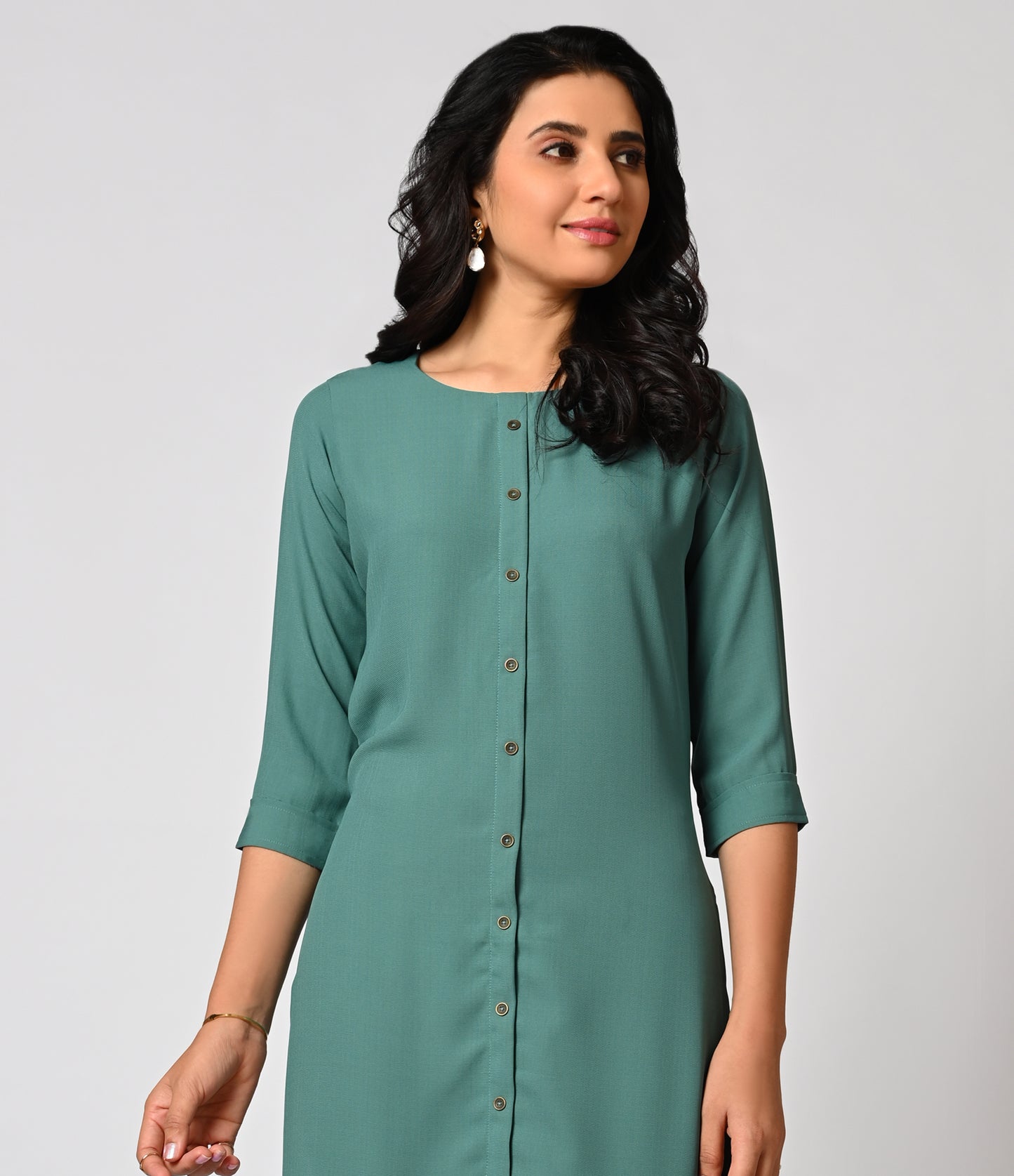 Solid Sea Green Daily Wear Kurti