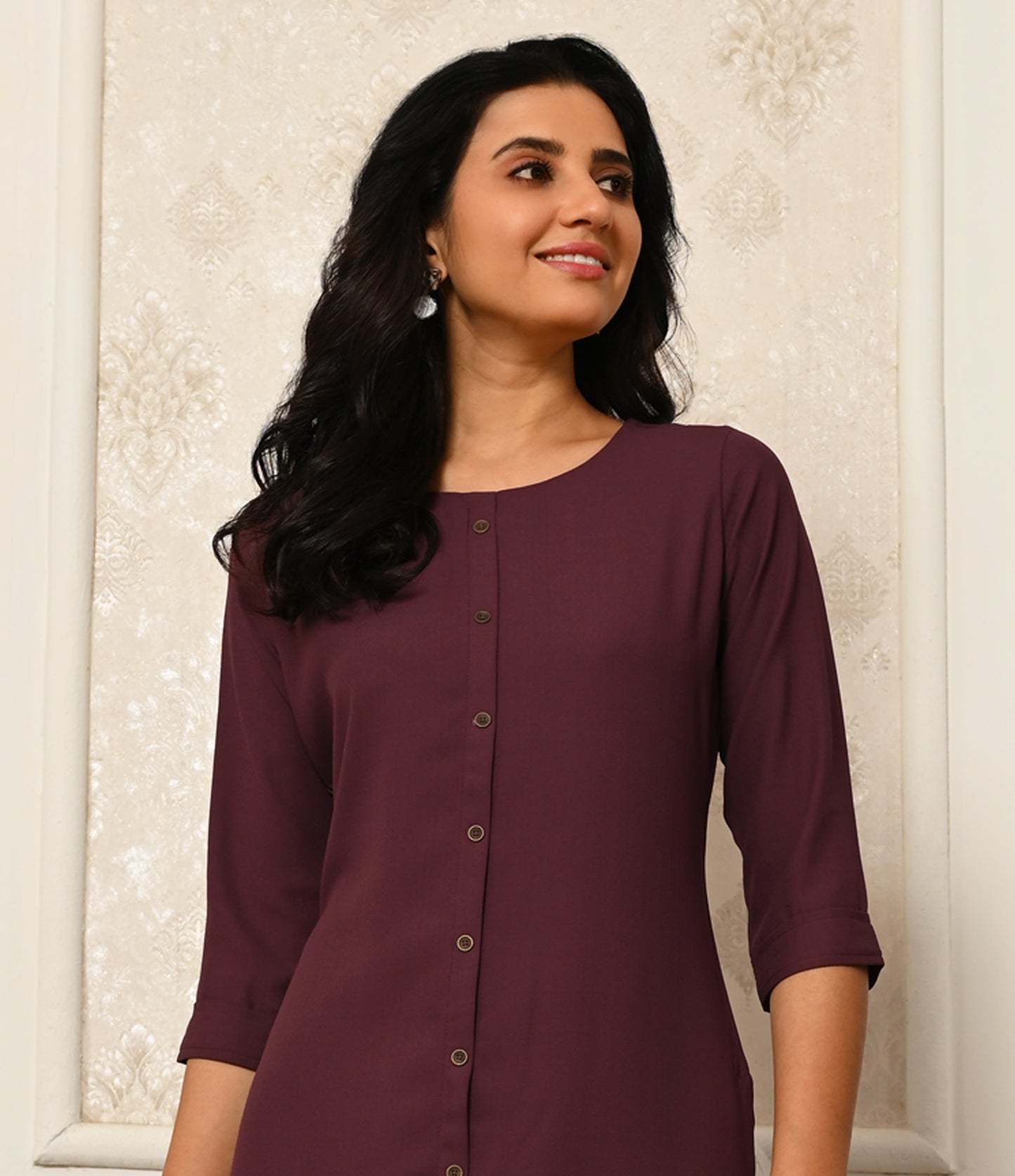 Solid Purple Daily Wear Kurti