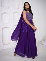 Vibrant Purple palazzo Set