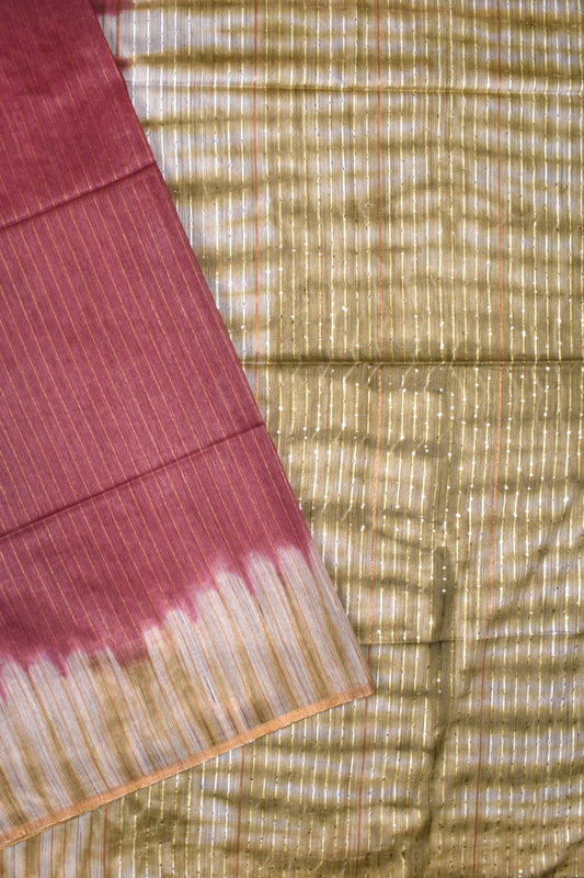 Brown Green Banswara Shibori Print Saree