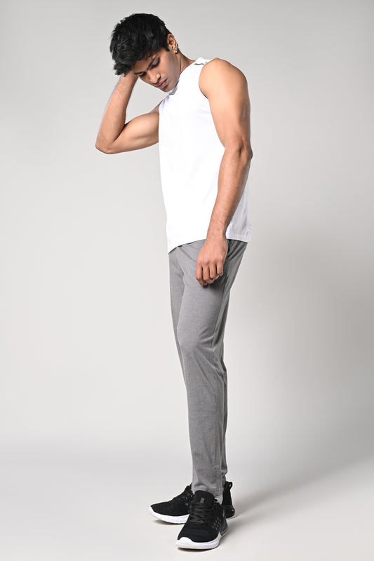 Men’s Light grey hosiery fabric track pants with pockets