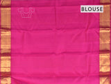 Pink Kanchipuram Bridal Pure Silk Flower Jaal Body Contrast Pallu Saree