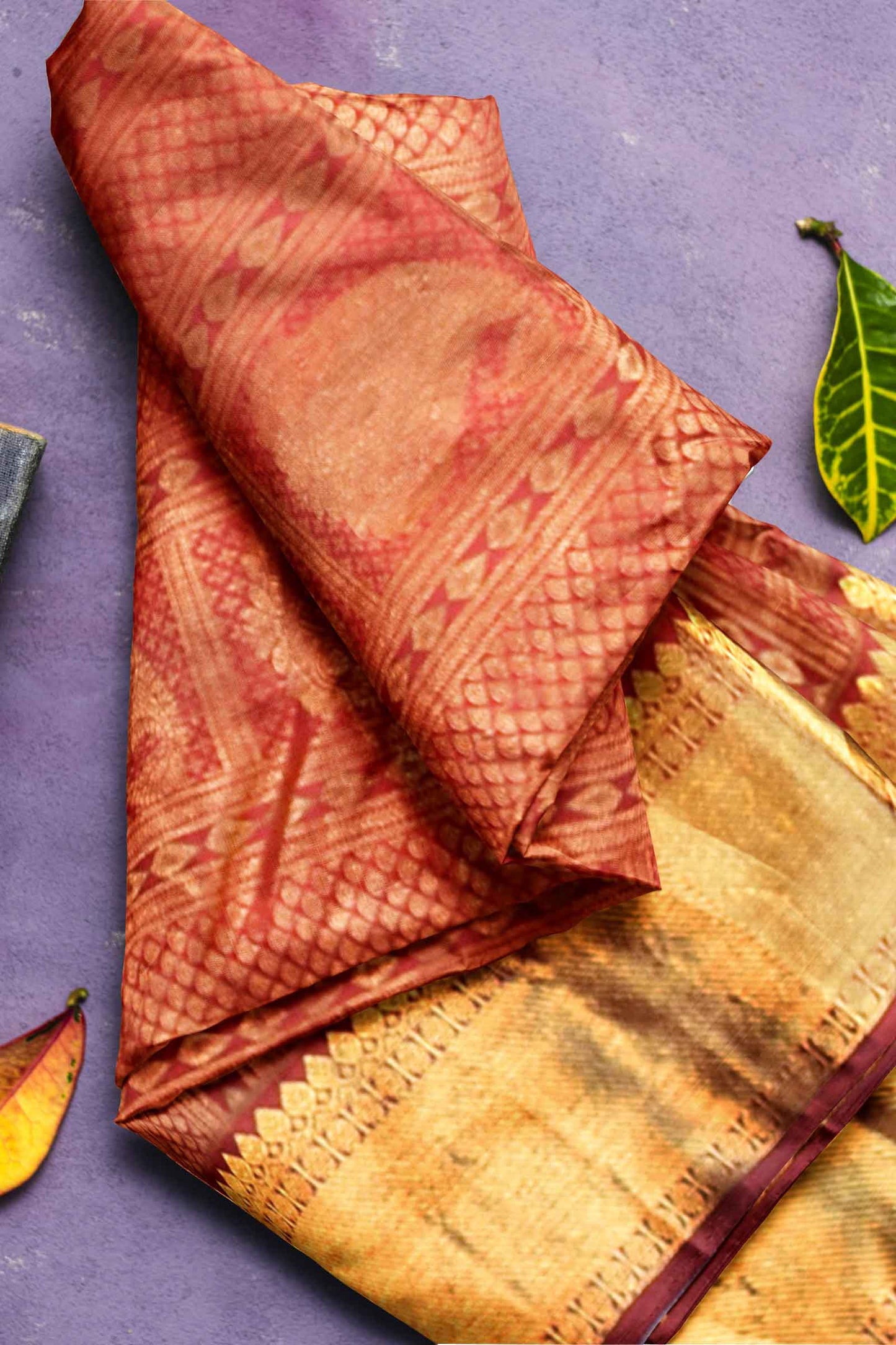 Maroon Kanchipuram Bridal Pure Silk Vertical Panel Mango Butta Body Self Pallu Saree