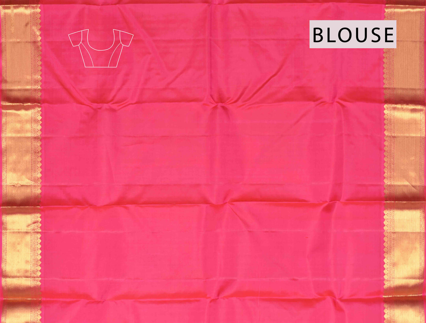 Pink Kanchipuram Bridal Pure Silk ZigZag Design Saree