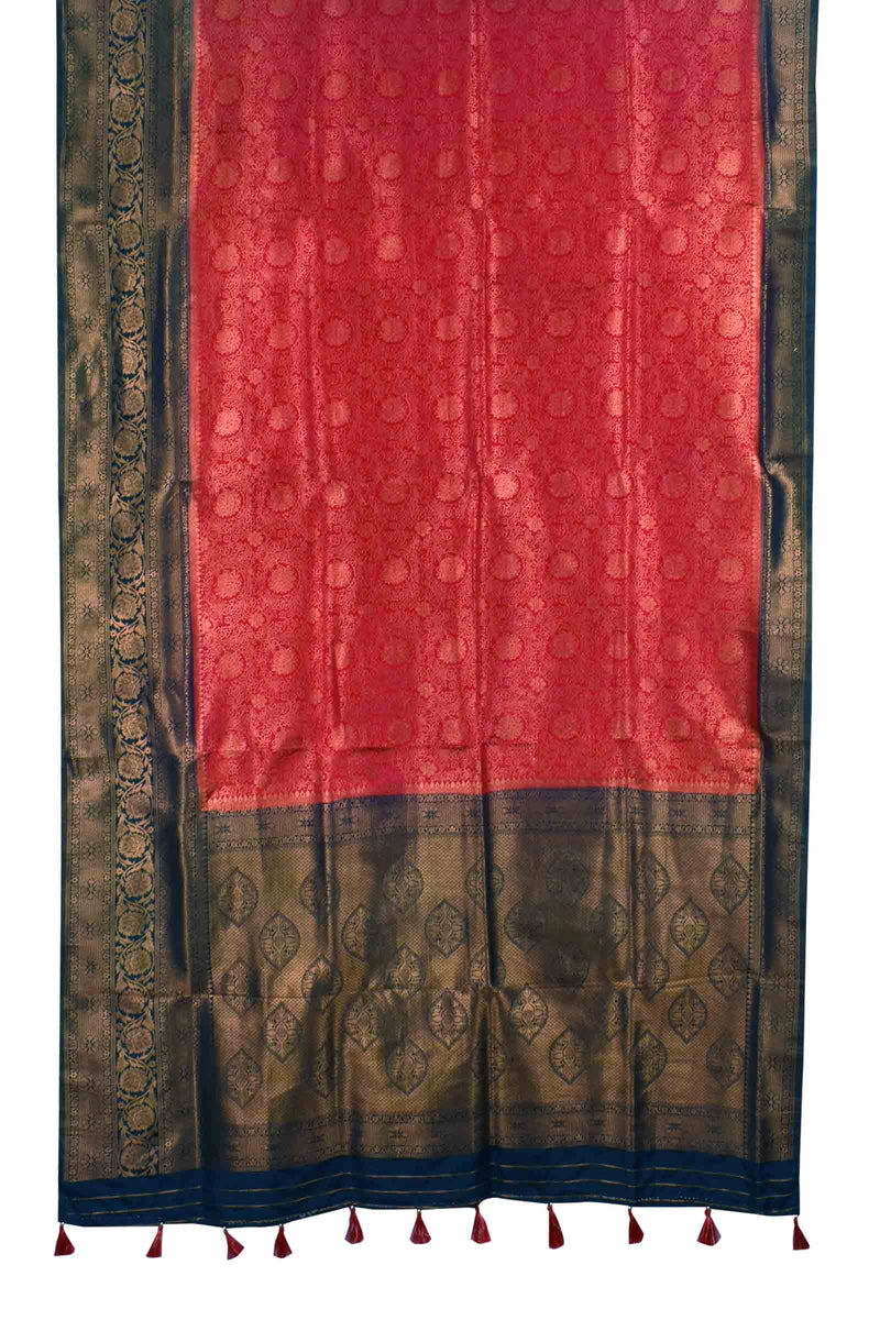 Red Big Butta Banaras Softy Saree