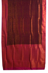 Brown Pink Banaras Softy Saree