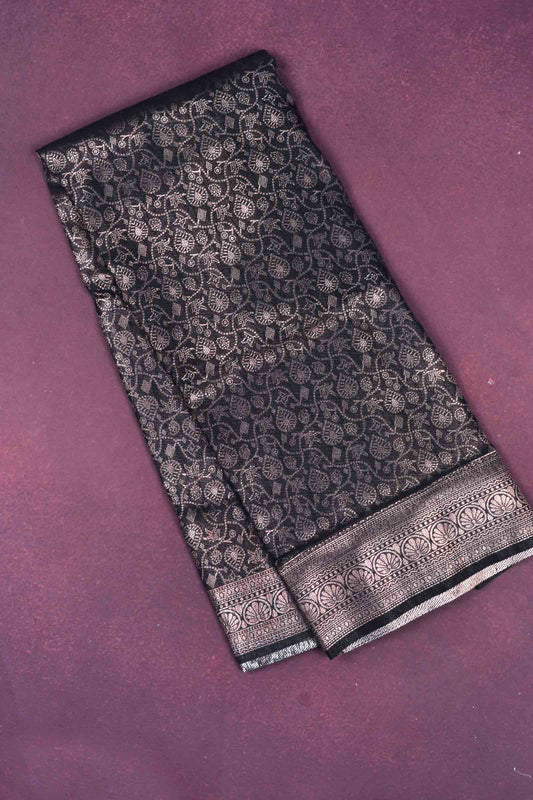 Black Copper Banaras Softy Saree