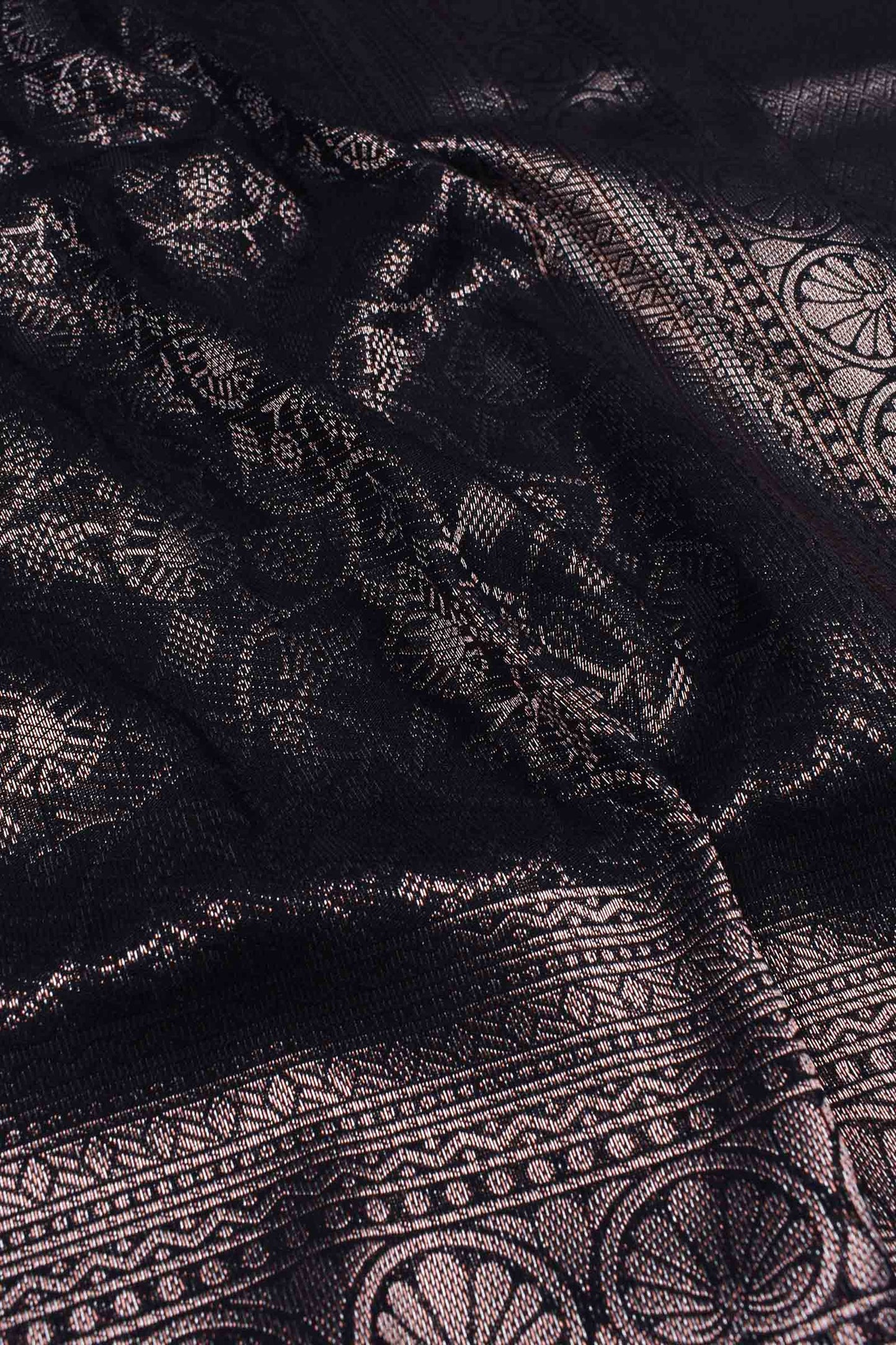 Black Copper Banaras Softy Saree