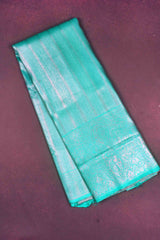 Light Green Lines Banaras Softy Saree