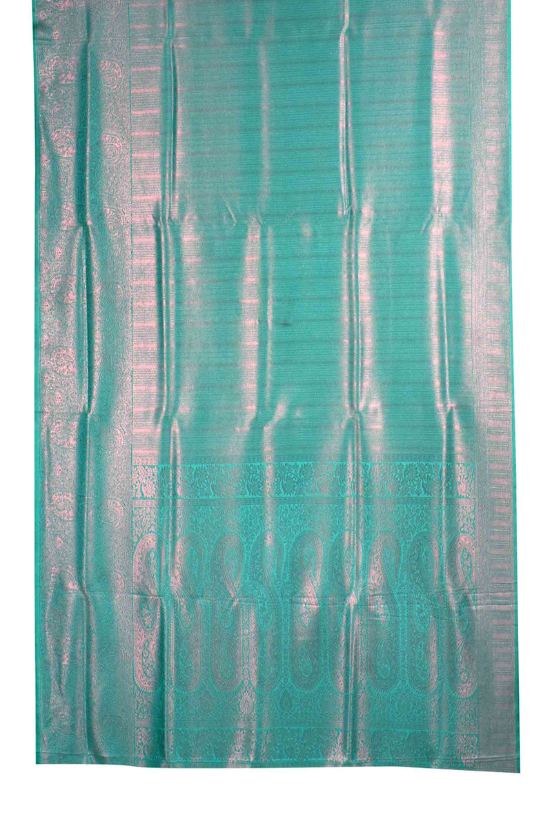 Light Green Lines Banaras Softy Saree