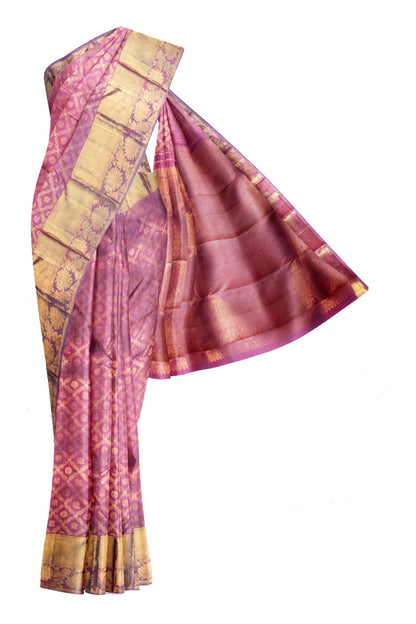 Pink Kanchipuram Bridal Pure Silk Peacock All Over Butta Self Pallu Saree