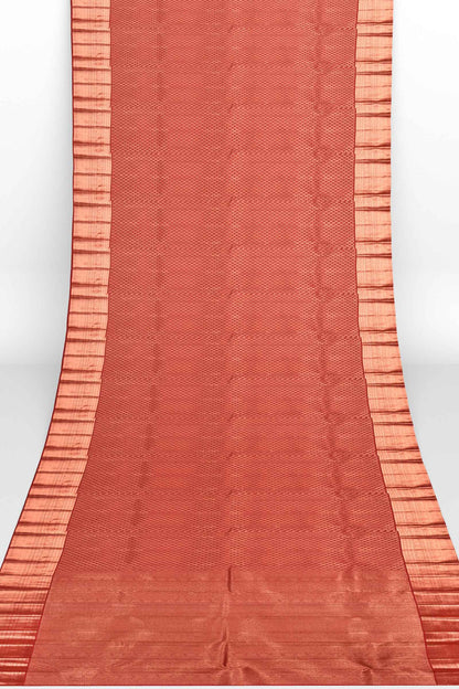 Red Kanchipuram Bridal Pure Silk All Over Small Butta Self Pallu Saree