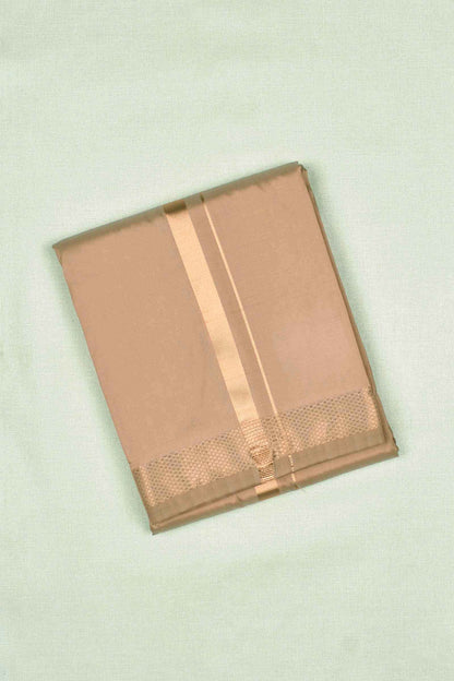 Light Copper Art Silk with Traditional Border Mens Dhoti