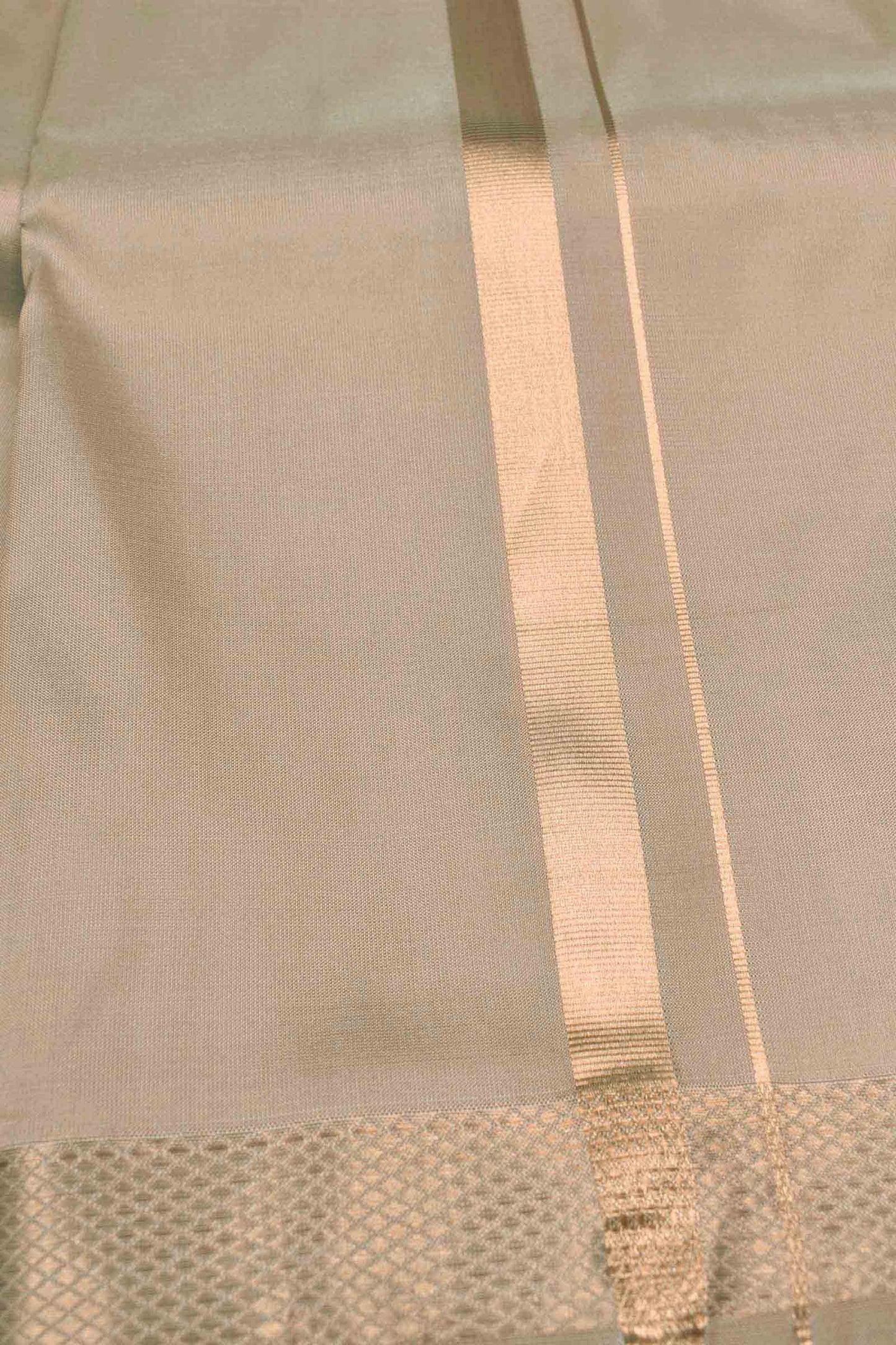 Light Copper Art Silk with Traditional Border Mens Dhoti