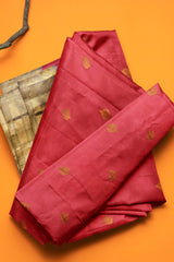 Pink Light Weight Arani Pure Silk All Over Leaf Butta Saree