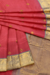 Pink Light Weight Arani Pure Silk All Over Leaf Butta Saree