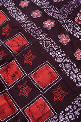 Red Pure Cotton Sungudi Star Print Saree