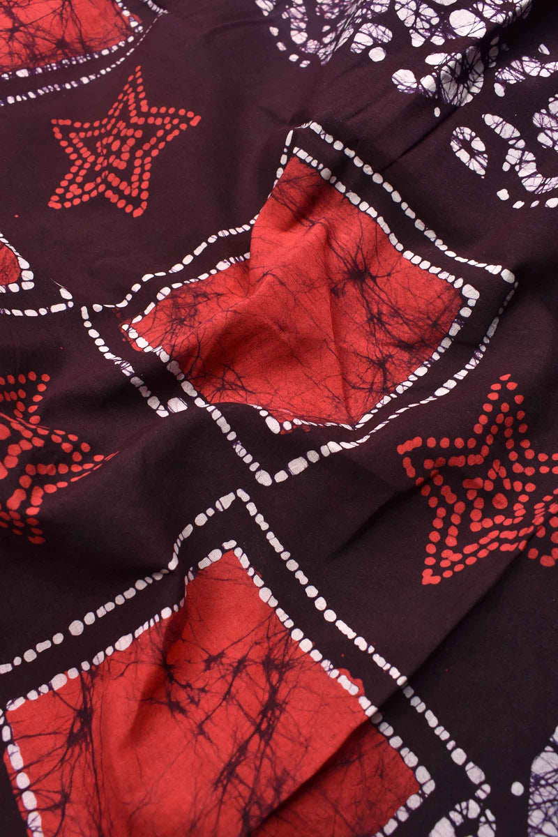 Red Pure Cotton Sungudi Star Print Saree