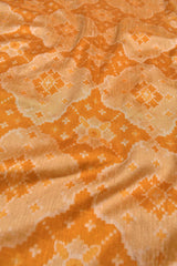 Apricot Orange Sana Soft Silk Fancy Print Zari Border Saree