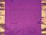 Violet Double Jari Butta Fancy Border Semi Soft Silk Saree