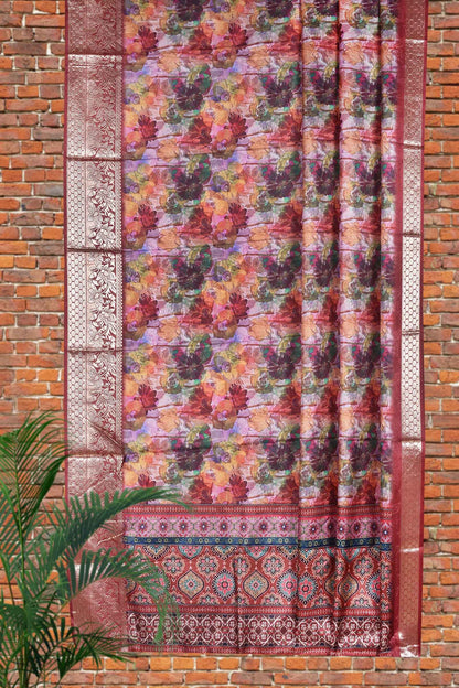 Multicolour Dola Self Jacquard Saree