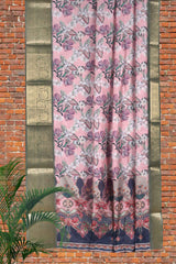 Light Pink Flower Dola Self Jacquard Saree