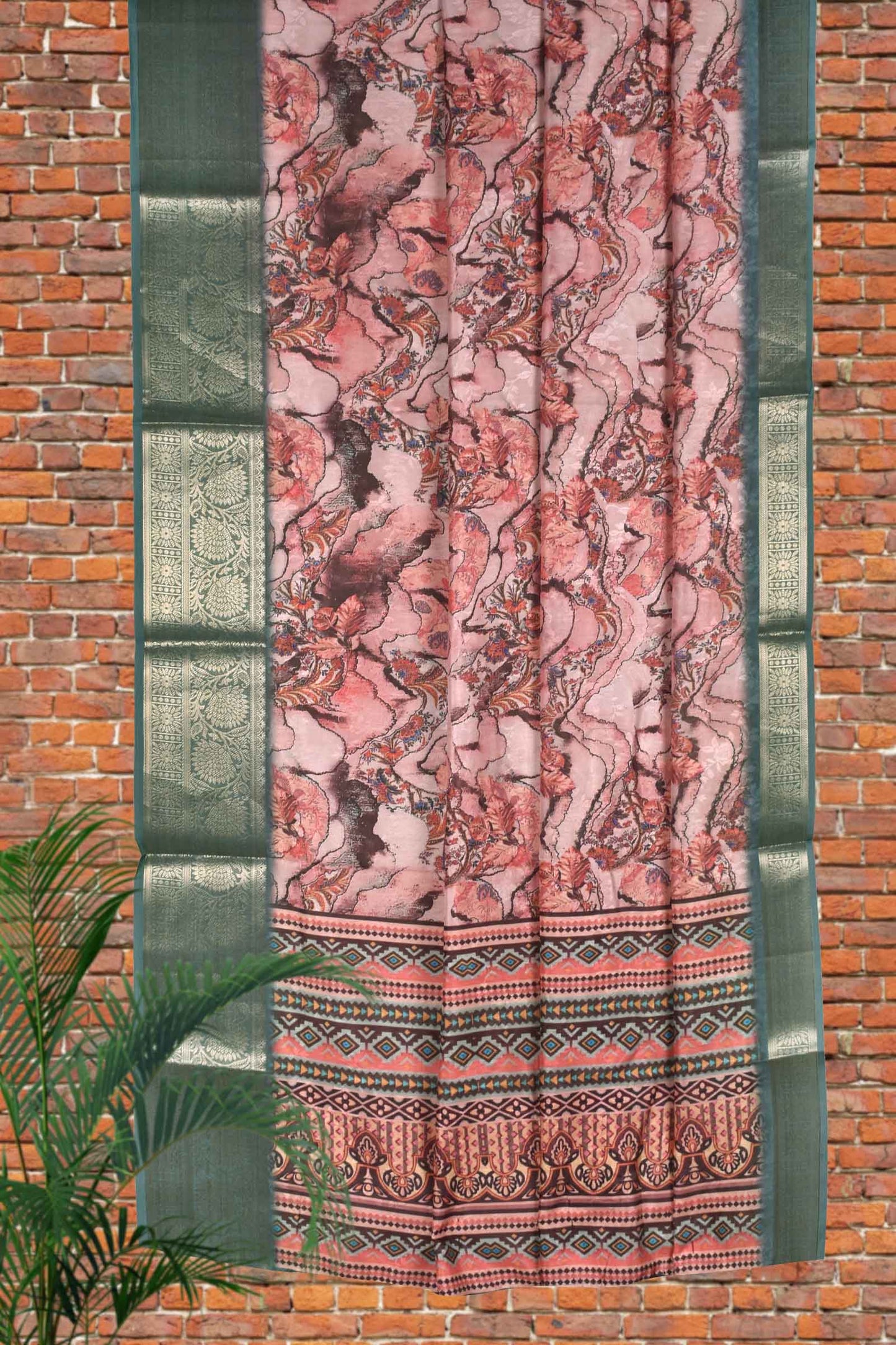 Light Pink Dola Self Jacquard Saree