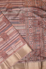 Light Brown Dola 5x2 Border Saree