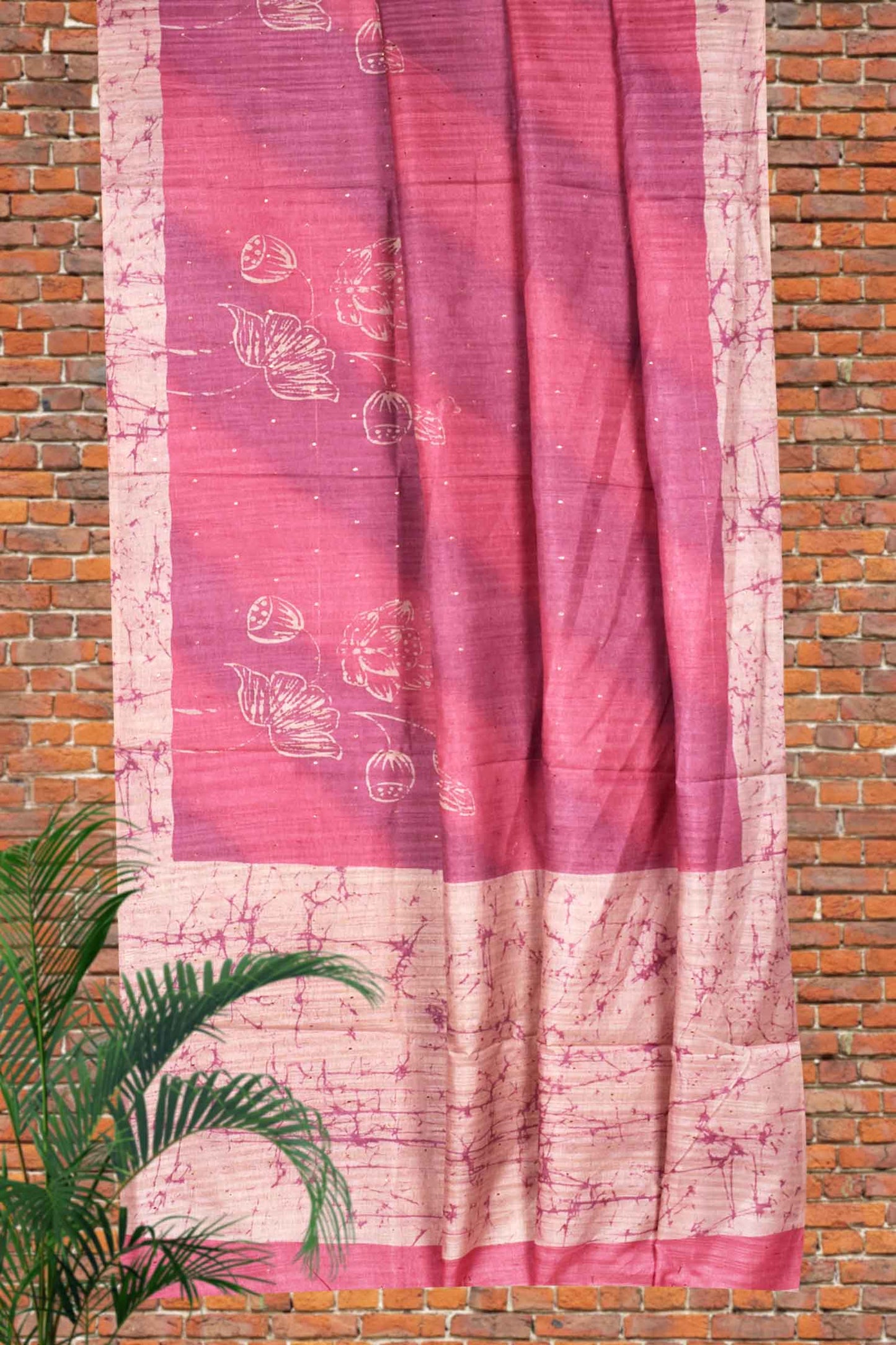 Pink Handloom Inspired Kotha Butti Saree