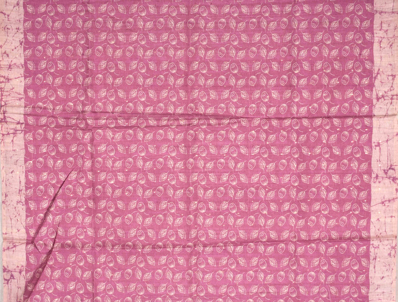 Pink Handloom Kotha Butti Saree