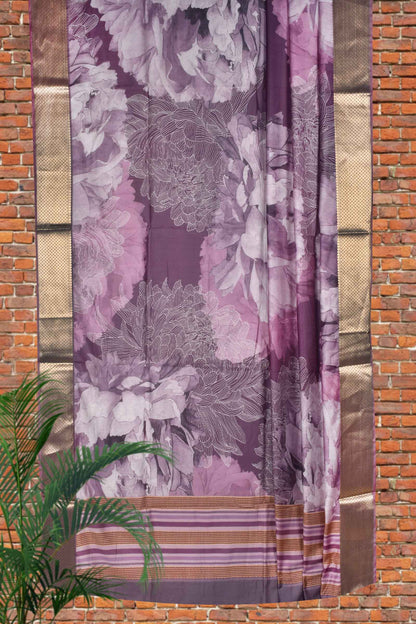 Violet Digital Chanderi Viscose Saree