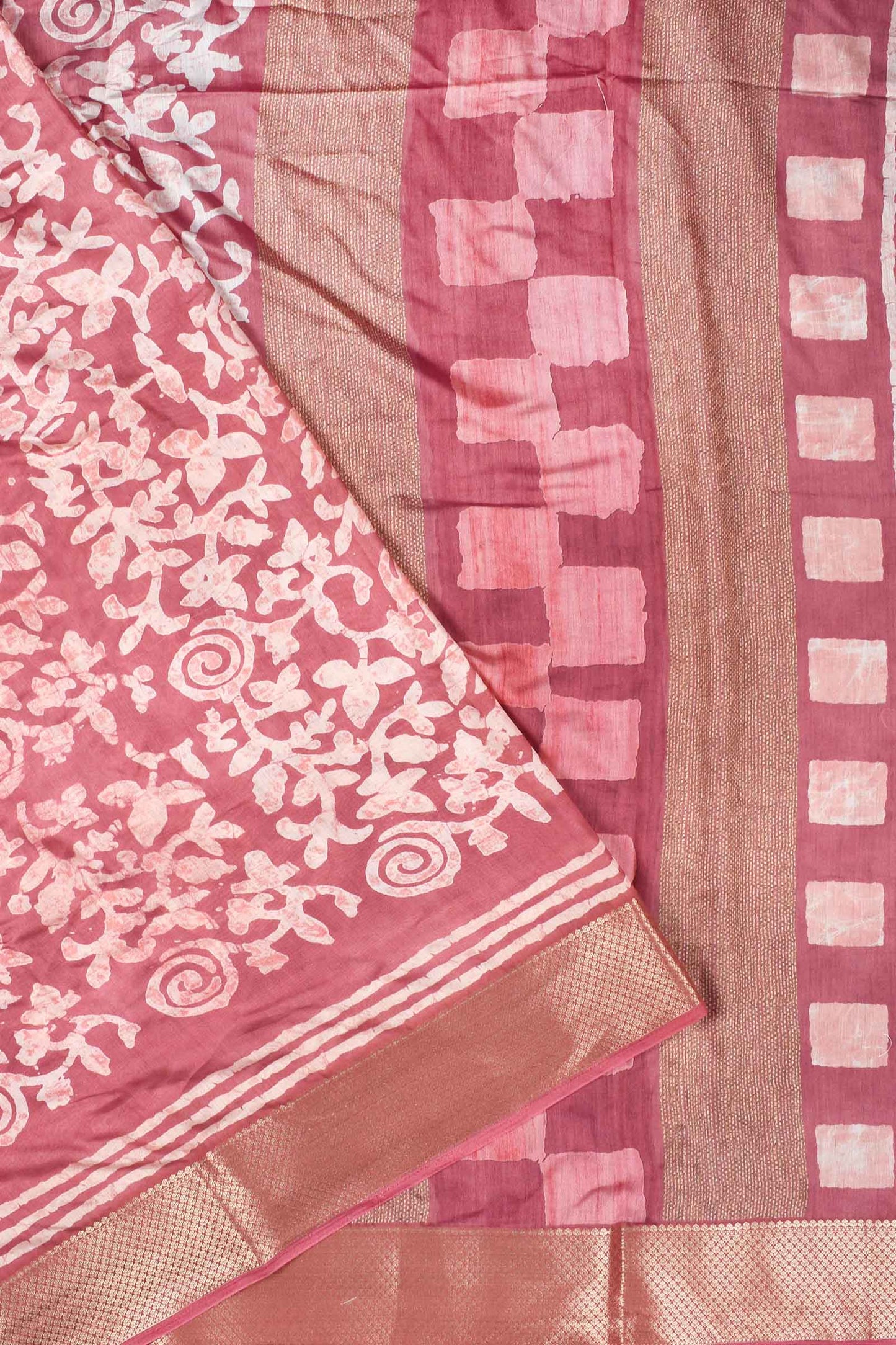 Peach Digital Chanderi Viscose Saree