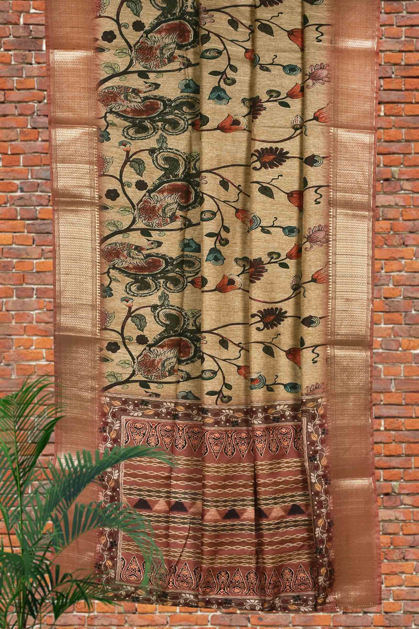 Light Brown Kotha Dobby Border Saree