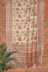 Sandal Manipuri Tussar Saree